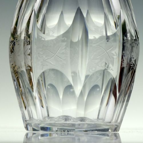 VICTORIAN VINE ENGRAVED GLASS PICKLE JAR C1880 - ADDITIONAL PHOTO 2