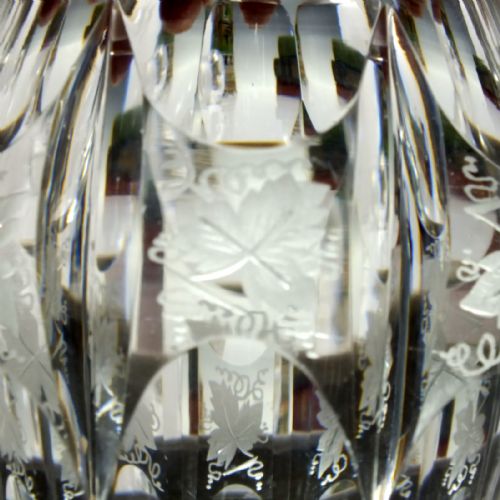VICTORIAN VINE ENGRAVED GLASS PICKLE JAR C1880 - ADDITIONAL PHOTO 4