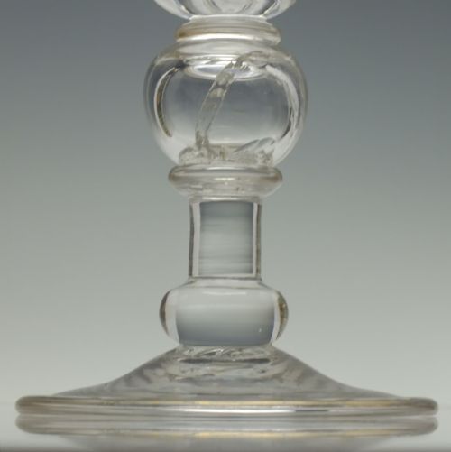 LARGE GEORGE V CORONATION GLASS COIN GOBLET C1911 - ADDITIONAL PHOTO 2