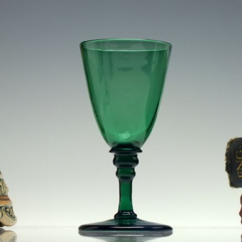 antique 19th century regency bristol green wine glass c1820 - CATEGORY: ANTIQUE GLASS - DATED GEORGIAN