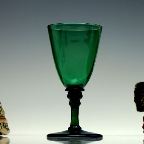 ANTIQUE 19TH CENTURY REGENCY BRISTOL GREEN WINE GLASS C1820 - ADDITIONAL PHOTO 1