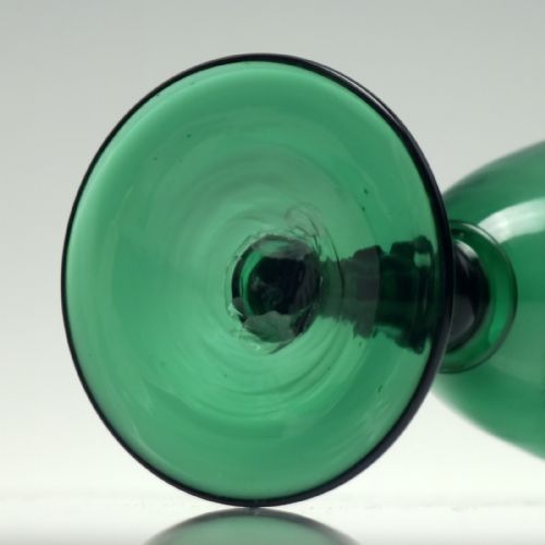 ANTIQUE 19TH CENTURY REGENCY BRISTOL GREEN WINE GLASS C1820 - ADDITIONAL PHOTO 3