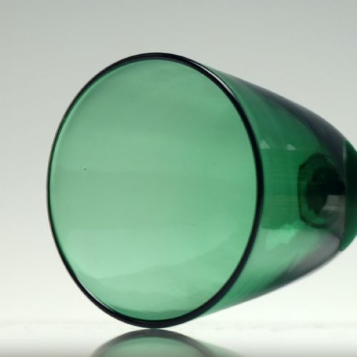 ANTIQUE 19TH CENTURY REGENCY BRISTOL GREEN WINE GLASS C1820 - ADDITIONAL PHOTO 4