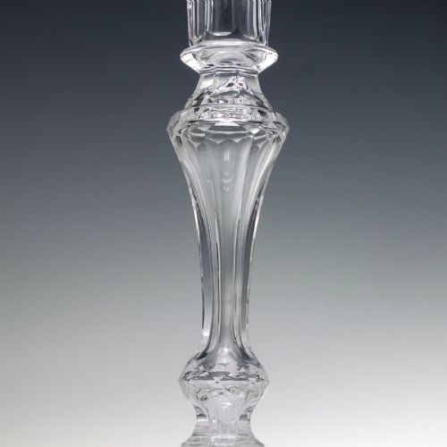 PAIR OF EARLY 20TH CENTURY CRYSTAL GLASS CANDLESTICKS C1900 - ADDITIONAL PHOTO 4