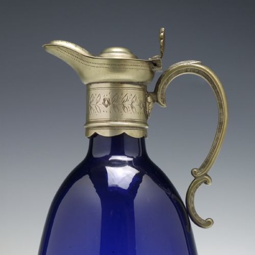 RARE 19TH CENTURY BRISTOL BLUE CLARET JUG C1840 - ADDITIONAL PHOTO 1