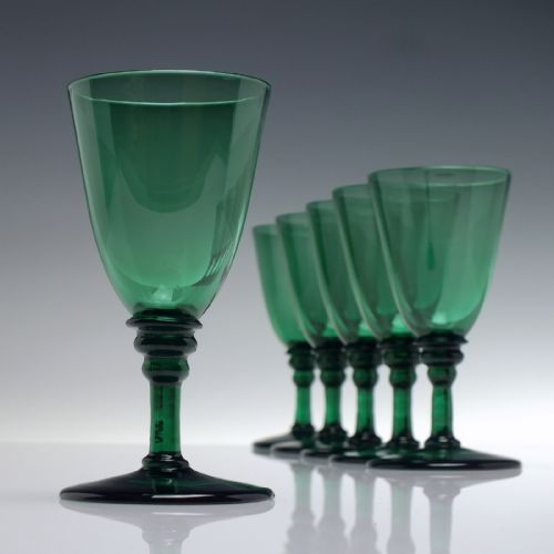 SIX GERORGIAN REGENCY BRISTOL GREEN WINE GLASS C1820 - ADDITIONAL PHOTO 2