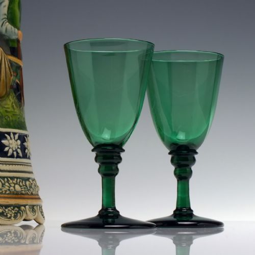 SIX GERORGIAN REGENCY BRISTOL GREEN WINE GLASS C1820 - ADDITIONAL PHOTO 3