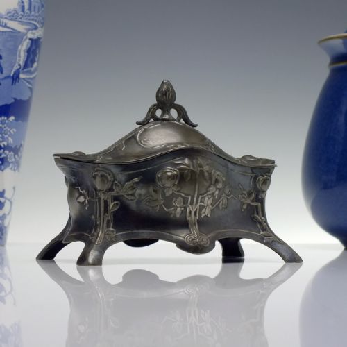 wmf art nouveau silver plated jewellery box c1910 - CATEGORY: ANTIQUE BOXES - DATED 1910