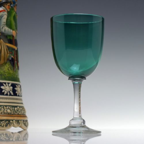 SET OF SIX VICTORIAN GREEN WINE GLASSES C1870 - ADDITIONAL PHOTO 3