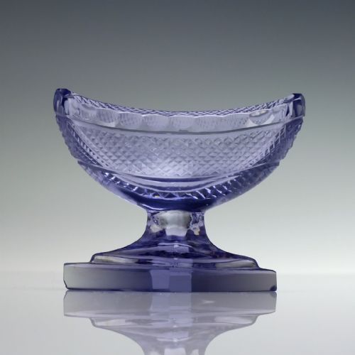 PAIR OF VICTORIAN AMETHYST CUT GLASS SALTS C1880 - ADDITIONAL PHOTO 2
