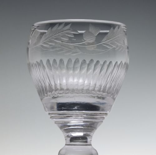 SET OF FOUR 19TH CENTURY SCOTTISH THISTLE ENGRAVED PORT GLASSES C1810 - ADDITIONAL PHOTO 5