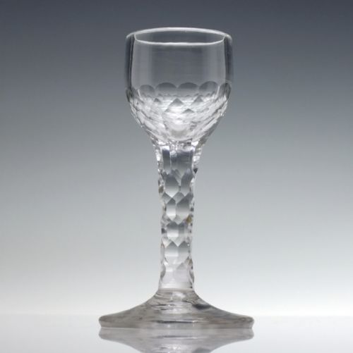 GEORGIAN FACET CUT WINE GLASS C1780 - ADDITIONAL PHOTO 1