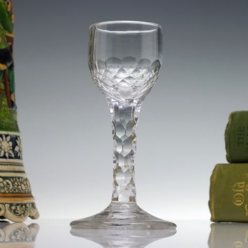 GEORGIAN FACET CUT WINE GLASS C1780 - ADDITIONAL PHOTO 2