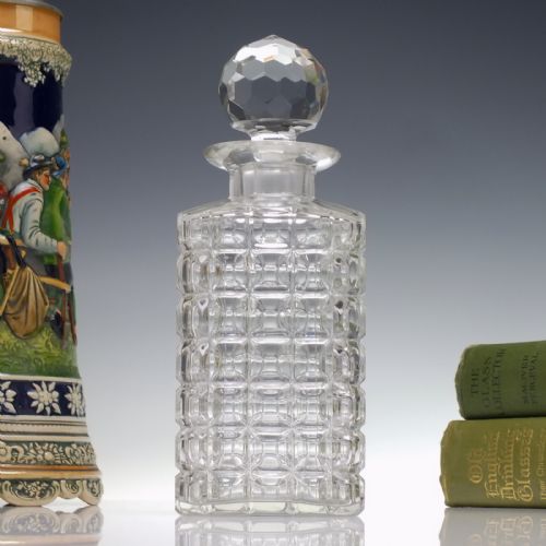 large victorian prism cut whisky decanter c1870 - CATEGORY: ANTIQUE GLASS - DATED VICTORIAN