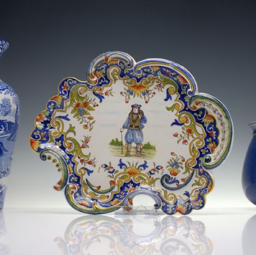 19th century french faience desvres fourmaintraux serving platter c1880 - CATEGORY: ANTIQUE CERAMICS - DATED GEORGIAN
