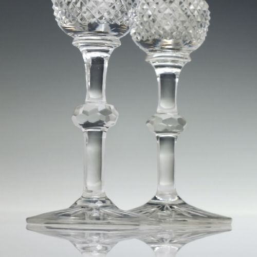 PAIR OF TALL VICTORIAN SCOTTISH THISTLE DRAM GLASSES C1870 - ADDITIONAL PHOTO 3