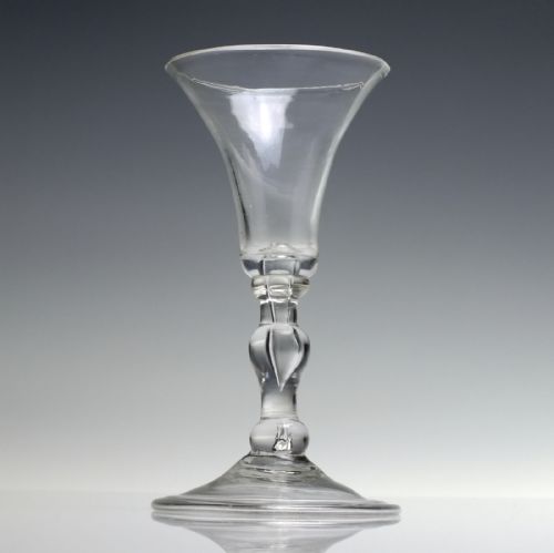 18TH CENTURY BALUSTROID WINE GLASS C1730 - ADDITIONAL PHOTO 1