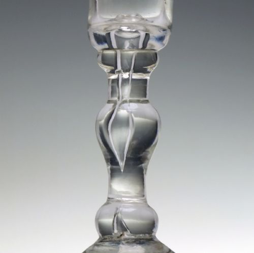 18TH CENTURY BALUSTROID WINE GLASS C1730 - ADDITIONAL PHOTO 4