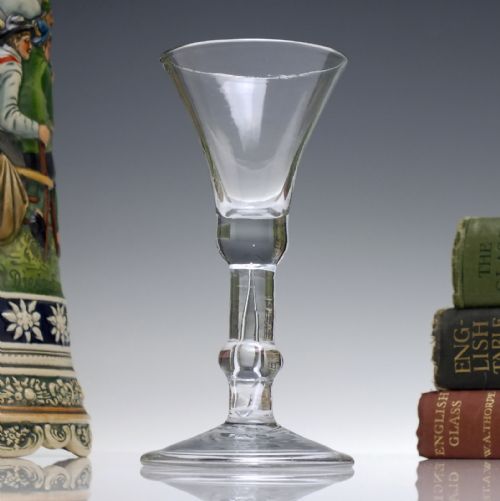 georgian balustroid wine glass c1740 - CATEGORY: ANTIQUE GLASS - DATED GEORGIAN