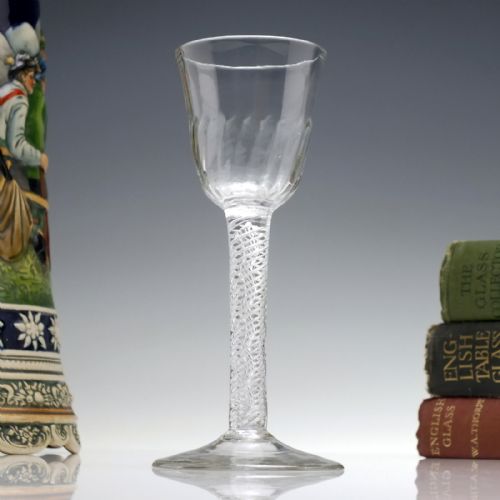 18th century double series air twist wine glass c1750 - CATEGORY: ANTIQUE GLASS - DATED GEORGIAN