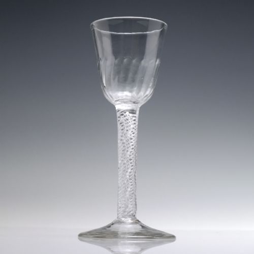 18TH CENTURY DOUBLE SERIES AIR TWIST WINE GLASS C1750 - ADDITIONAL PHOTO 1