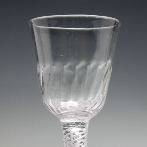 18TH CENTURY DOUBLE SERIES AIR TWIST WINE GLASS C1750 - ADDITIONAL PHOTO 3