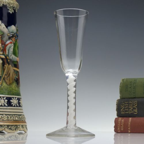 georgian opaque twist ale glass c1760 - CATEGORY: ANTIQUE GLASS - DATED GEORGIAN