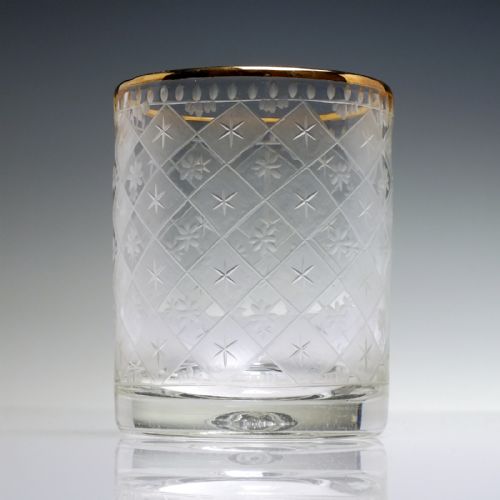 19TH CENTURY FRENCH ENGRAVED GLASS TUMBLER C1860 - ADDITIONAL PHOTO 1