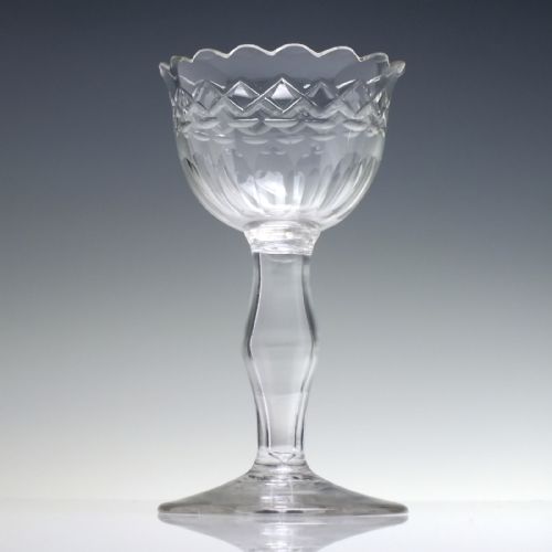 GEORGIAN CUT GLASS HOLLOW STEM SWEETMEAT C1785 - ADDITIONAL PHOTO 1
