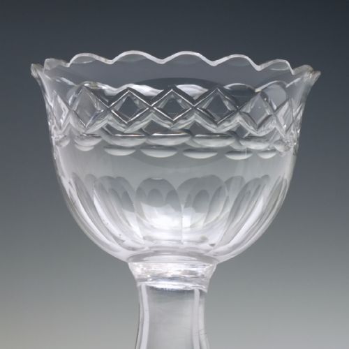 GEORGIAN CUT GLASS HOLLOW STEM SWEETMEAT C1785 - ADDITIONAL PHOTO 2