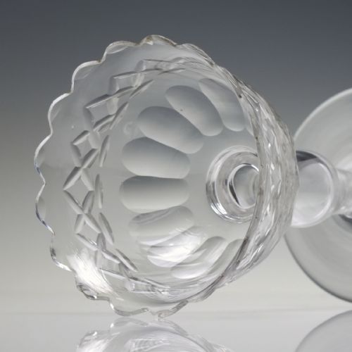 GEORGIAN CUT GLASS HOLLOW STEM SWEETMEAT C1785 - ADDITIONAL PHOTO 4