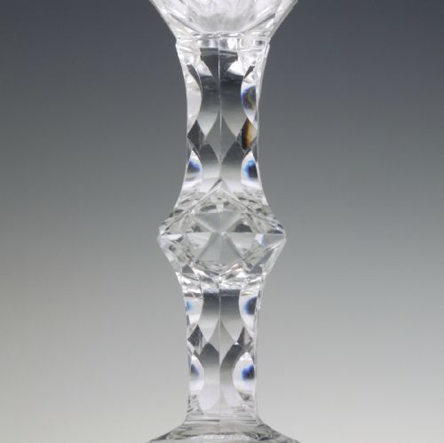 ENGRAVED 18TH CENTURY FACET CUT GLASS GOBLET C1790 - ADDITIONAL PHOTO 4