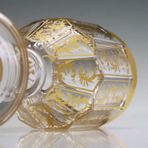 PAIR BOHEMIAN GILDED WINE GLASSES C1820 - ADDITIONAL PHOTO 6
