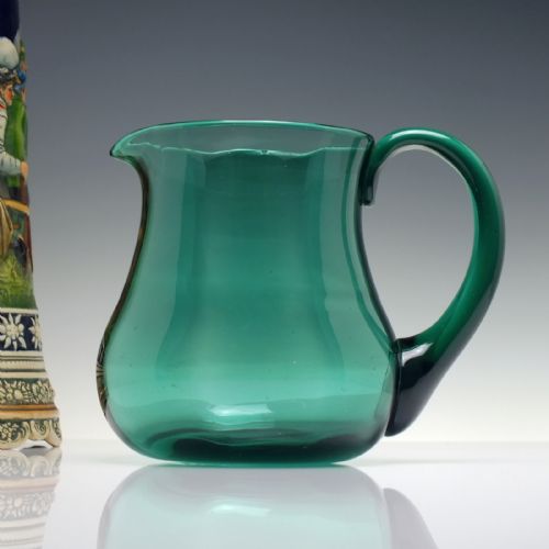 rare victorian bristol green water jug c1880 - CATEGORY: ANTIQUE GLASS - DATED VICTORIAN