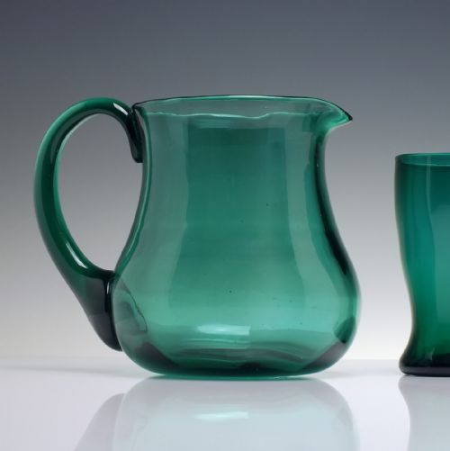 RARE VICTORIAN BRISTOL GREEN WATER JUG C1880 - ADDITIONAL PHOTO 4