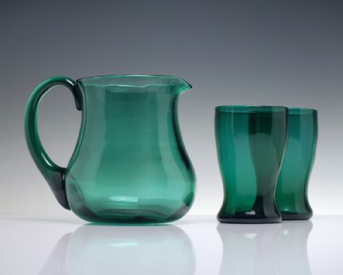 RARE VICTORIAN BRISTOL GREEN WATER JUG C1880 - ADDITIONAL PHOTO 5