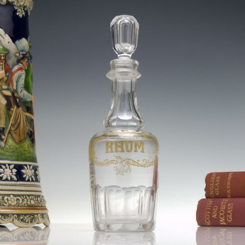 RARE SET OF THREE GERMAN GILDED LIQUEUR GLASS DECANTERS C1880 - ADDITIONAL PHOTO 1