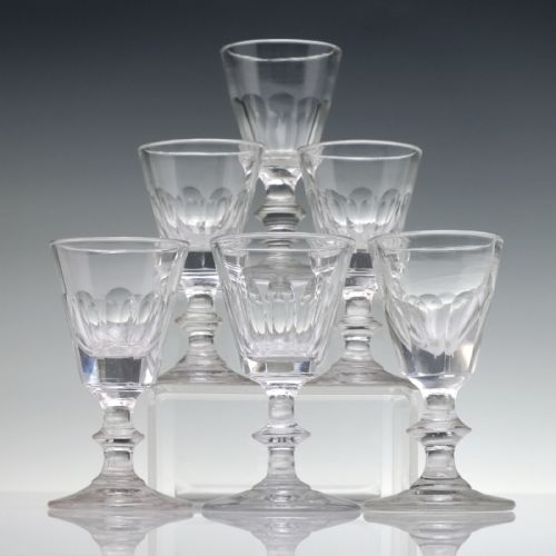 six georgian regency whisky dram glasses c1820 - CATEGORY: ANTIQUE GLASS - DATED GEORGIAN