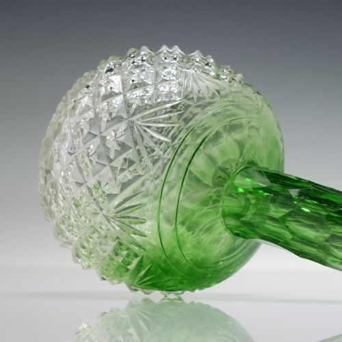 VICTORIAN CUT GREEN GLASS PERFUME BOTTLE WITH SILVER CAP C1875 - ADDITIONAL PHOTO 7