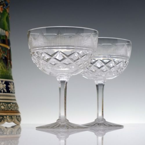 SIX ANTIQUE VICTORIAN CHAMPAGNE GLASSES C1900 - ADDITIONAL PHOTO 2