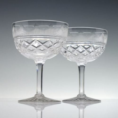 SIX ANTIQUE VICTORIAN CHAMPAGNE GLASSES C1900 - ADDITIONAL PHOTO 3