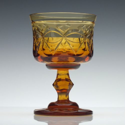 rare 19th century anglo irish amber glass rummer c1830 - CATEGORY: ANTIQUE GLASS - DATED GEORGIAN