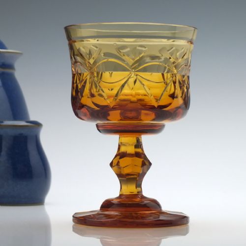 RARE 19TH CENTURY ANGLO IRISH AMBER GLASS RUMMER C1830 - ADDITIONAL PHOTO 1