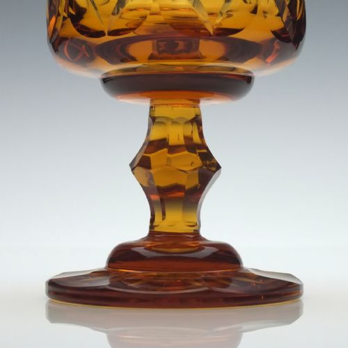 RARE 19TH CENTURY ANGLO IRISH AMBER GLASS RUMMER C1830 - ADDITIONAL PHOTO 2