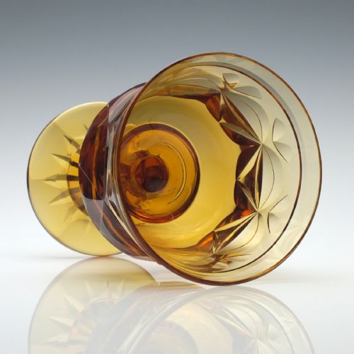 RARE 19TH CENTURY ANGLO IRISH AMBER GLASS RUMMER C1830 - ADDITIONAL PHOTO 6