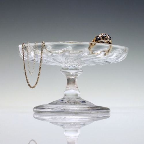 RARE 18TH CENTURY BALUSTROID STEM GLASS PATCH STAND C1735 - ADDITIONAL PHOTO 1