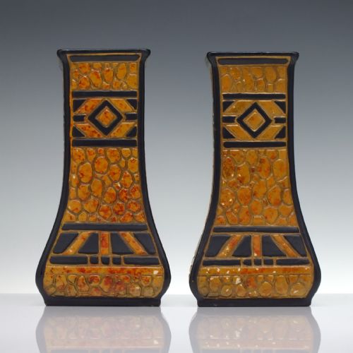 ENGLISH ART DECO PEBBLE POTTERY GARNITURE C193233 - ADDITIONAL PHOTO 1