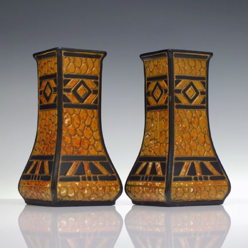 ENGLISH ART DECO PEBBLE POTTERY GARNITURE C193233 - ADDITIONAL PHOTO 2