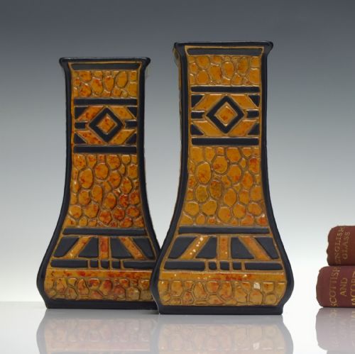ENGLISH ART DECO PEBBLE POTTERY GARNITURE C193233 - ADDITIONAL PHOTO 8