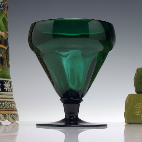 PAIR OF 19TH CENTURY BRISTOL GREEN GLASS RUMMERS C1860 - ADDITIONAL PHOTO 1